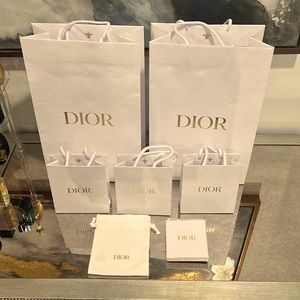 Dior white and gold bag and box bundle